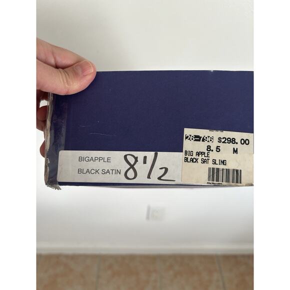 Stuart Weitzman Big Apple Sling Back Heels-Black Satin With Box 8.5. Retail $298 - Picture 6 of 6